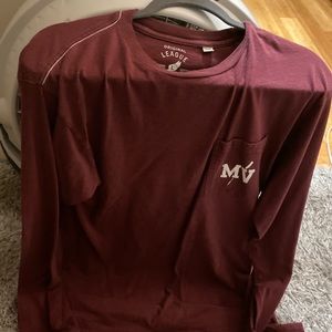 maroon red long sleeve martha’s vineyard shirt